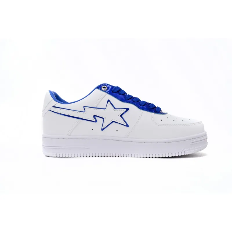 A Bathing Ape Bape Sta Low White and Blue Border 1J30-191-017