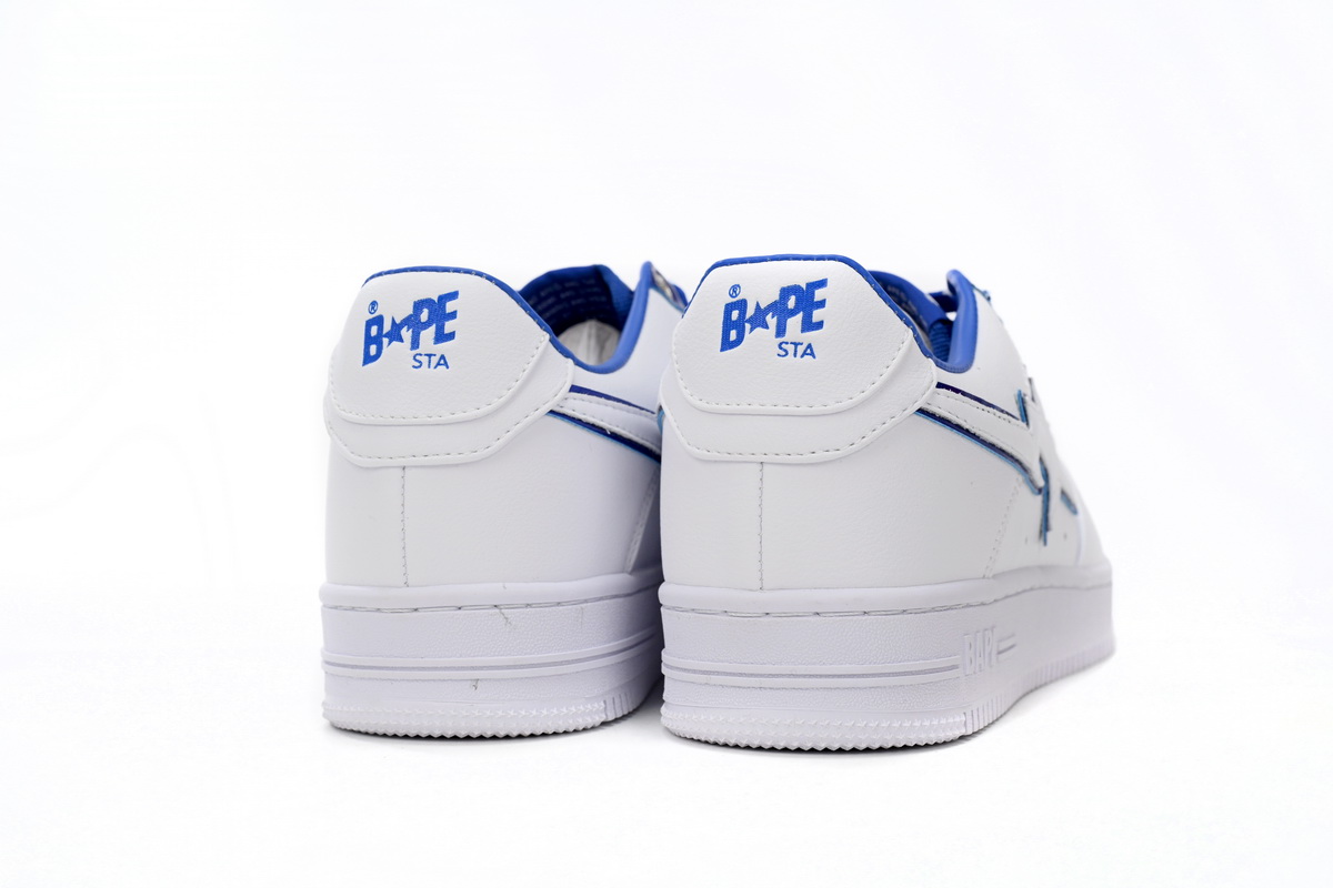 A Bathing Ape Bape Sta Low White and Blue Border 1J30-191-017