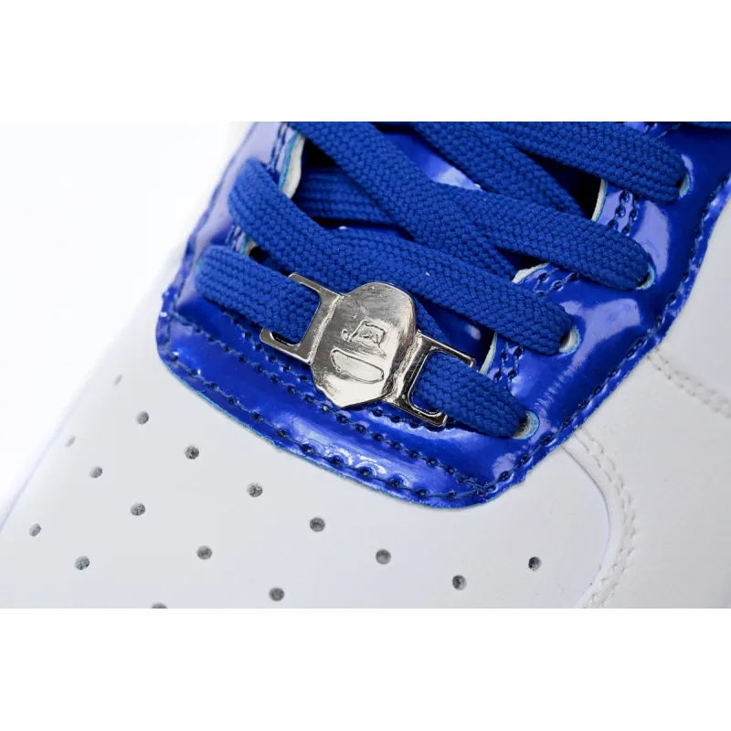 A Bathing Ape Bape Sta Low White and Blue Border 1J30-191-017