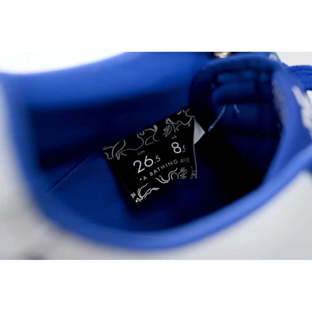 A Bathing Ape Bape Sta Low White and Blue Border 1J30-191-017
