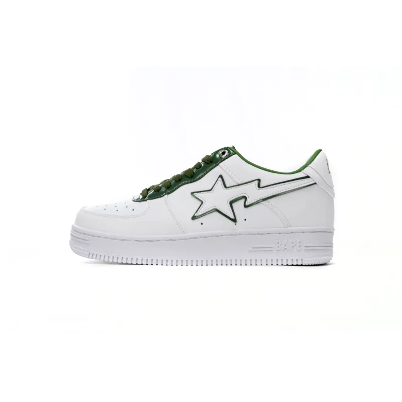 A Bathing Ape Bape Sta Low White Green edge 1J30-191-017