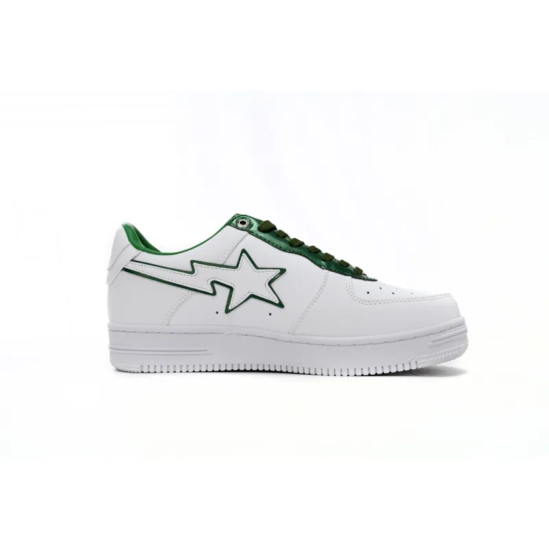 A Bathing Ape Bape Sta Low White Green edge 1J30-191-017