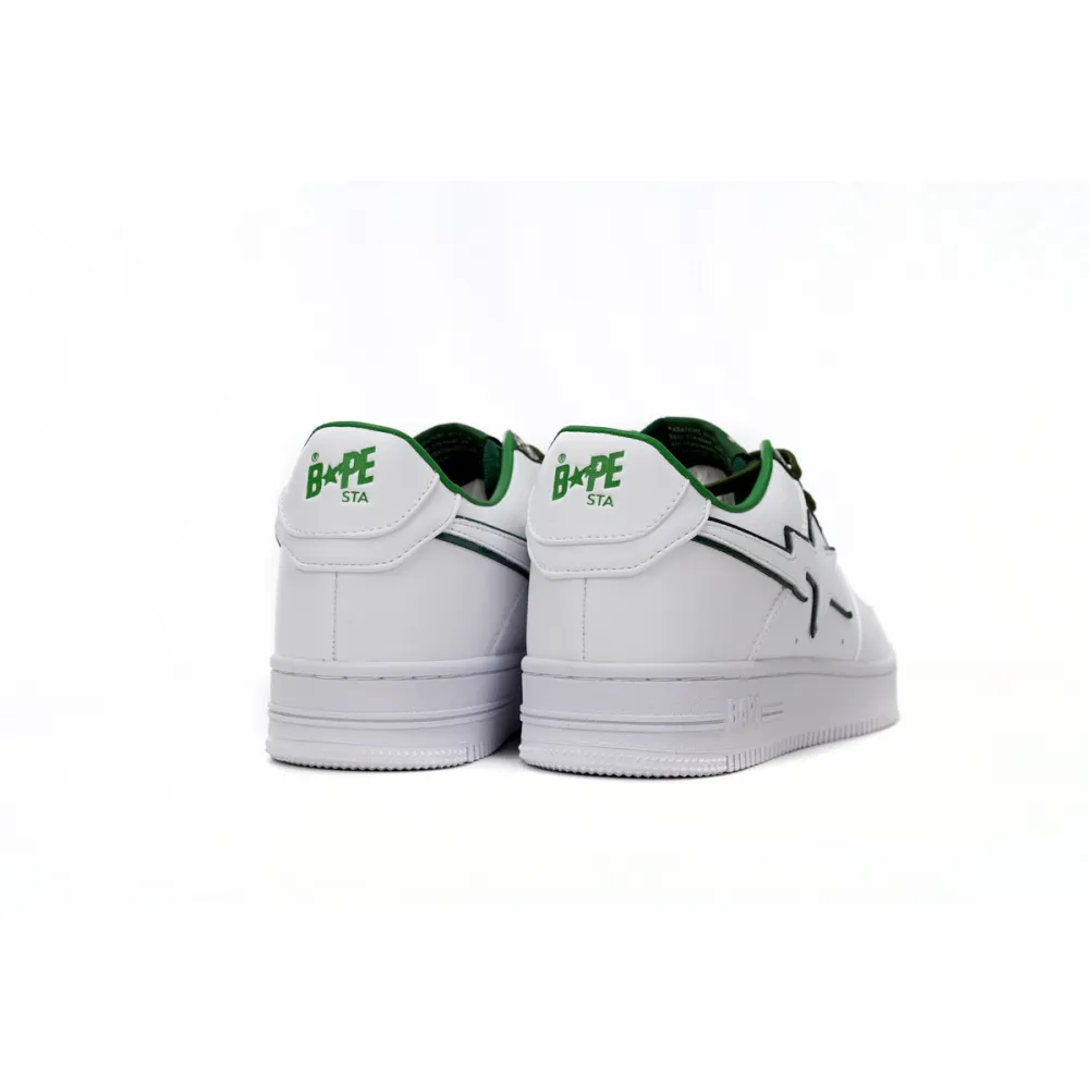 A Bathing Ape Bape Sta Low White Green edge 1J30-191-017