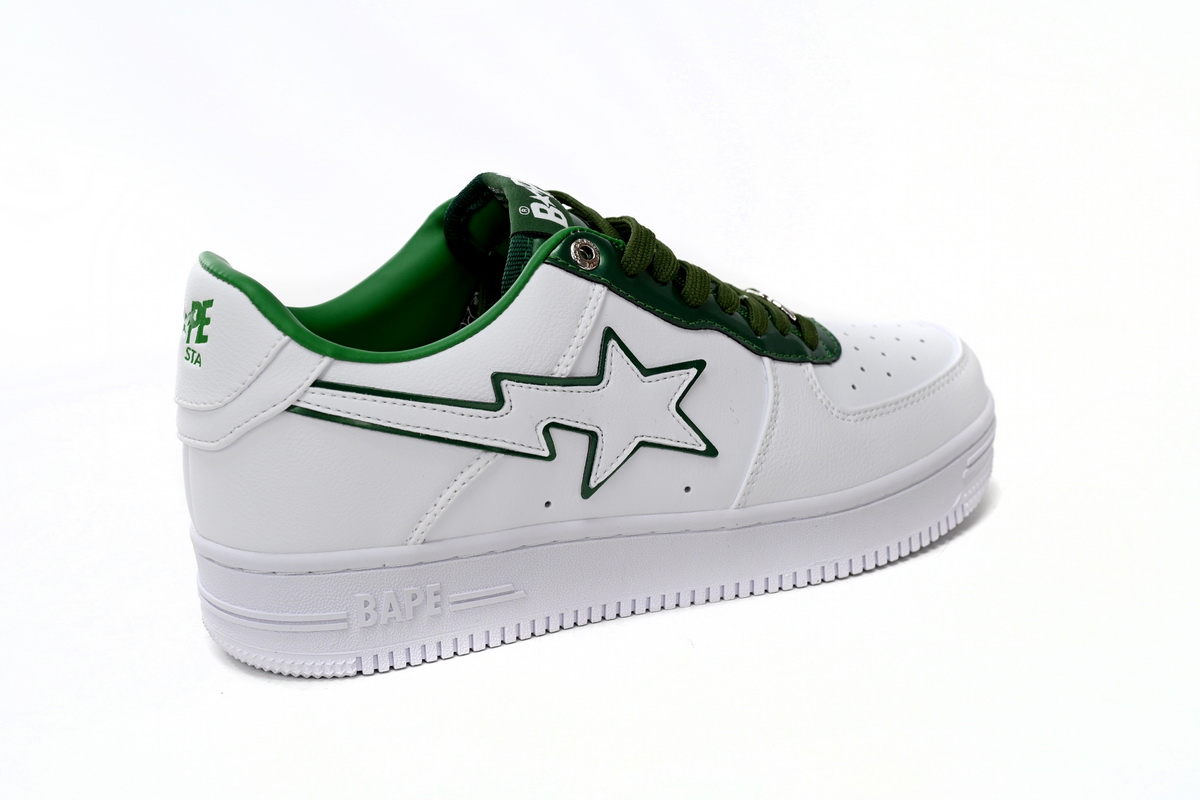 A Bathing Ape Bape Sta Low White Green edge 1J30-191-017