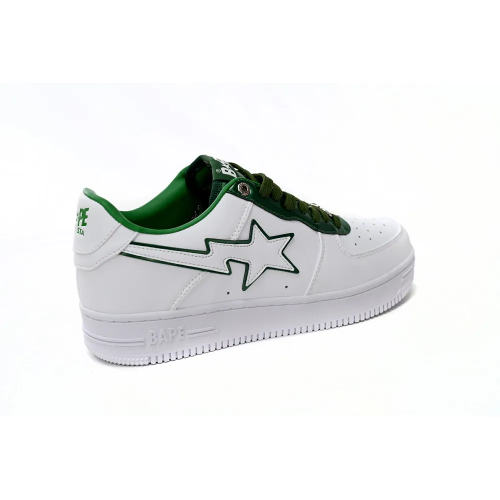 A Bathing Ape Bape Sta Low White Green edge 1J30-191-017