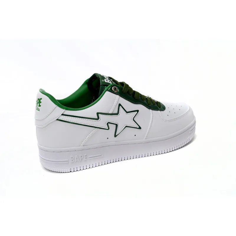 A Bathing Ape Bape Sta Low White Green edge 1J30-191-017