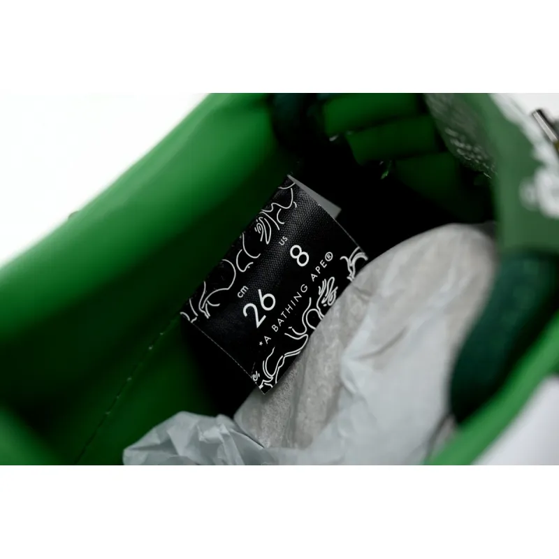 A Bathing Ape Bape Sta Low White Green edge 1J30-191-017