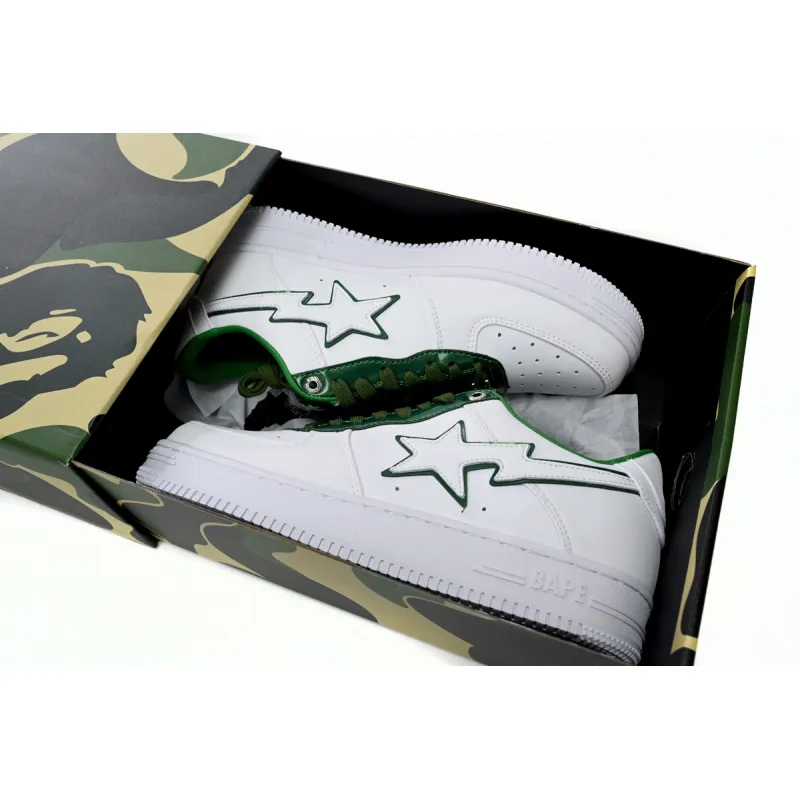 A Bathing Ape Bape Sta Low White Green edge 1J30-191-017