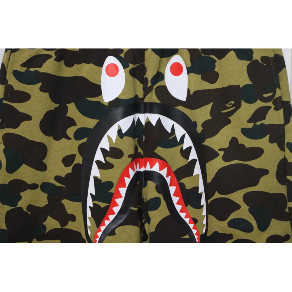 BAPE Camouflage Shark Mouth Shorts Yellow