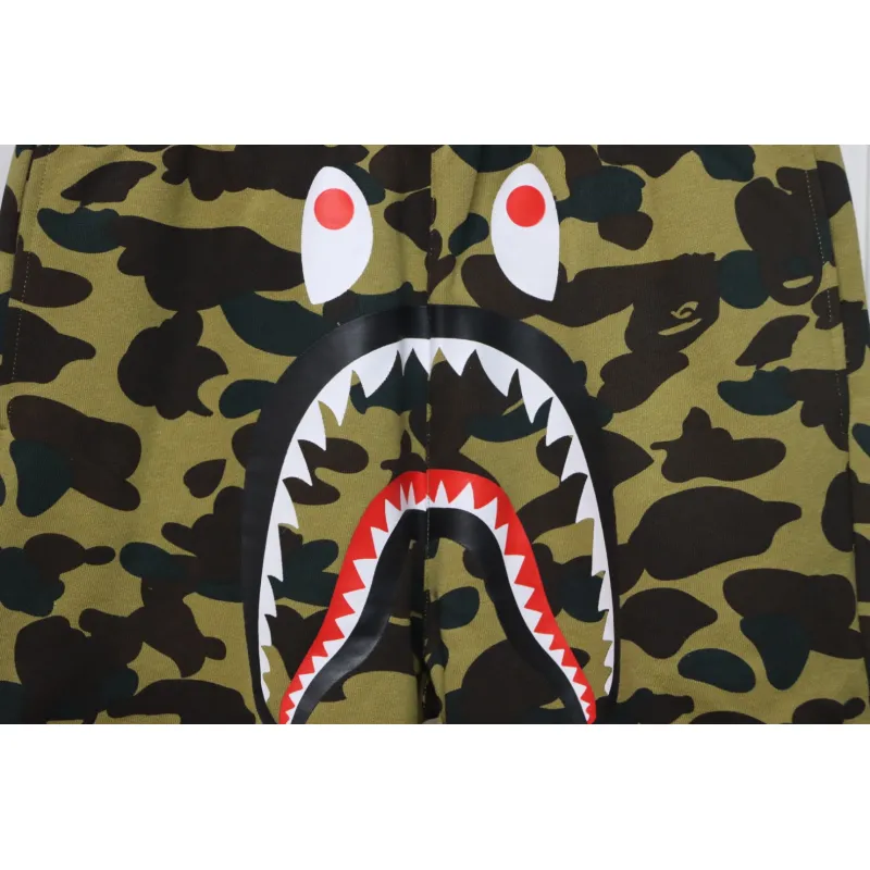 BAPE Camouflage Shark Mouth Shorts Yellow