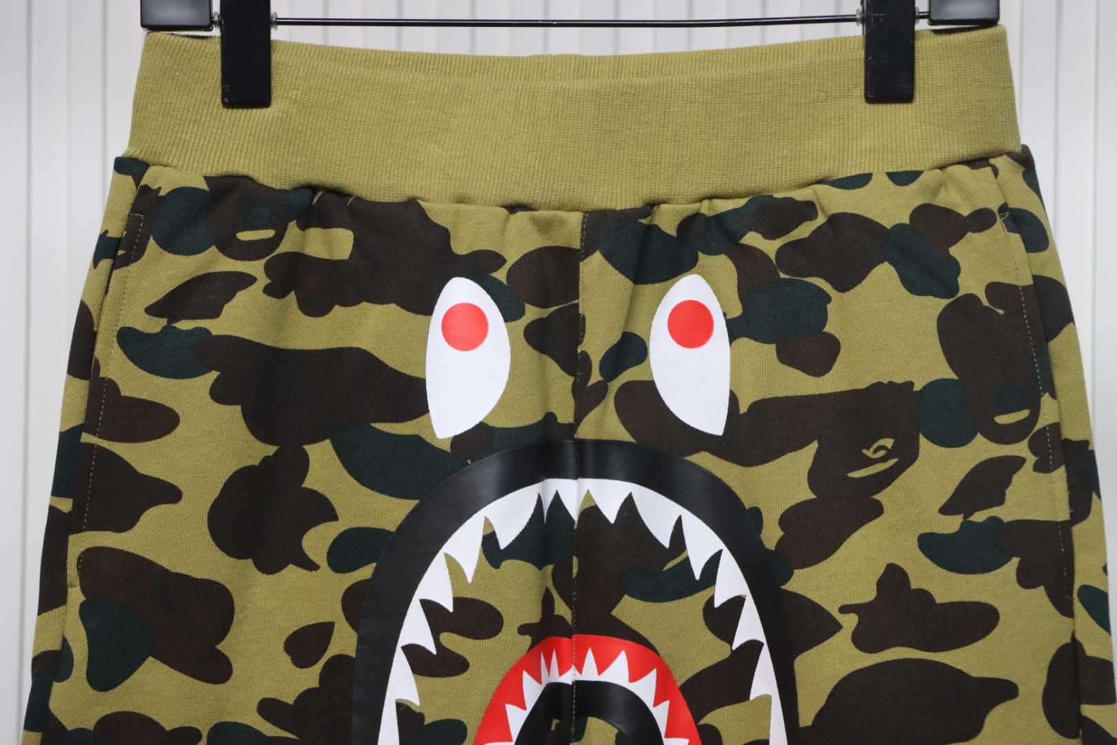 BAPE Camouflage Shark Mouth Shorts Yellow