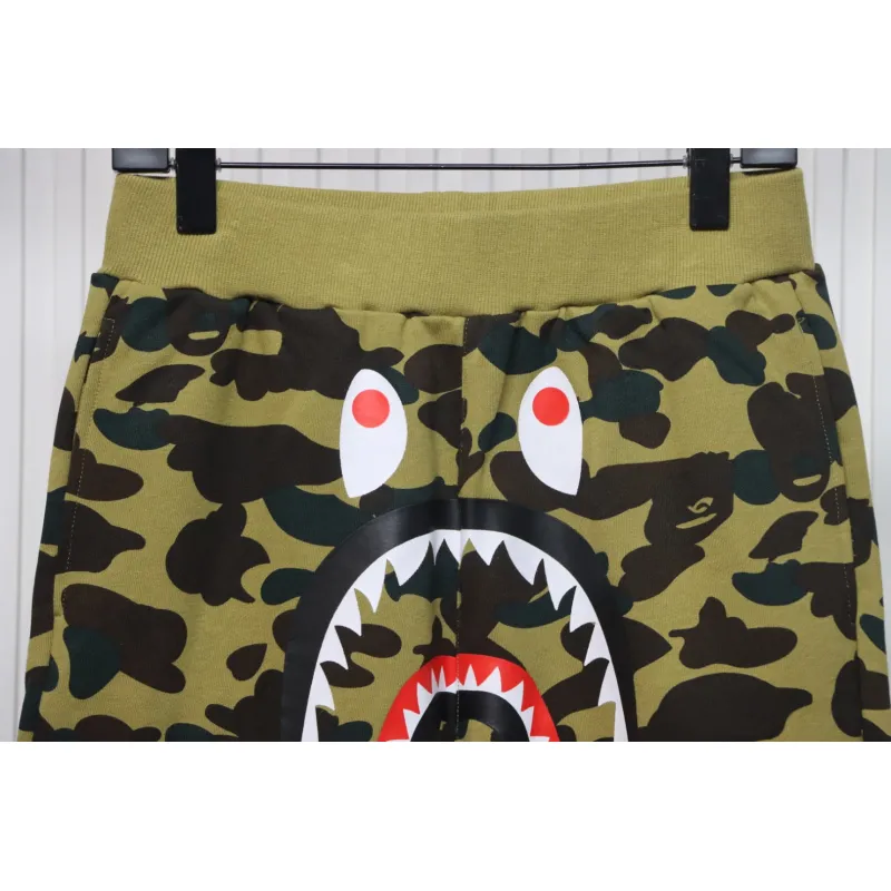 BAPE Camouflage Shark Mouth Shorts Yellow
