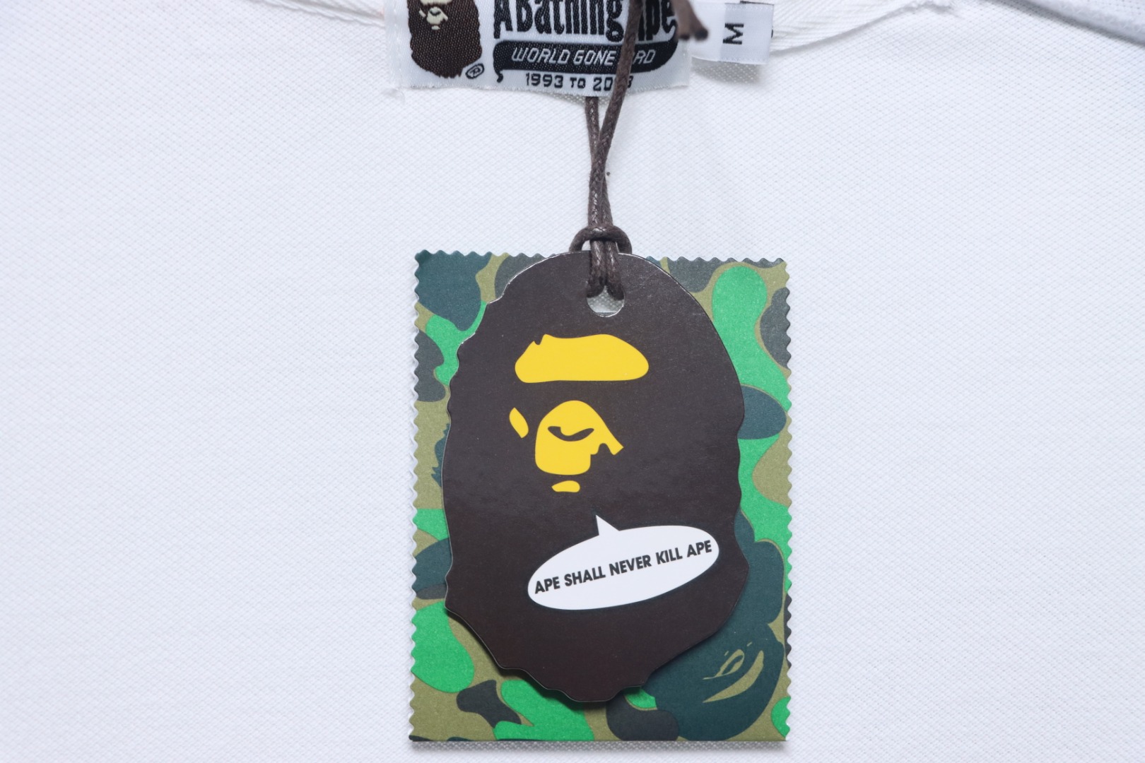 BAPE Letter Ape Head Short-Sleeved Polo Shirt White