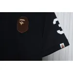 BAPE Letter Ape Head Short-Sleeved Polo Shirt Black