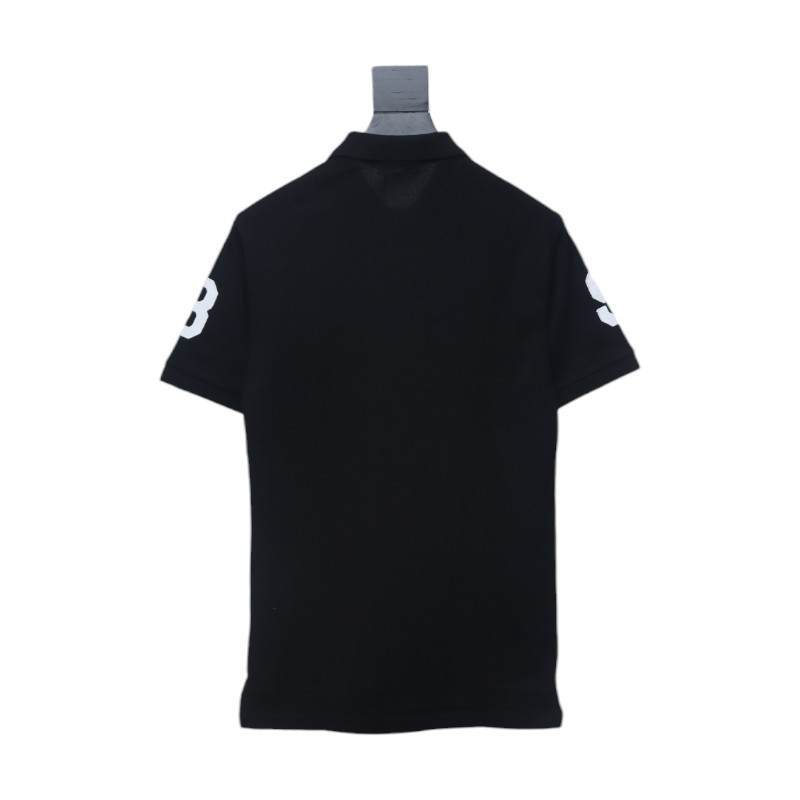 BAPE Letter Ape Head Short-Sleeved Polo Shirt Black