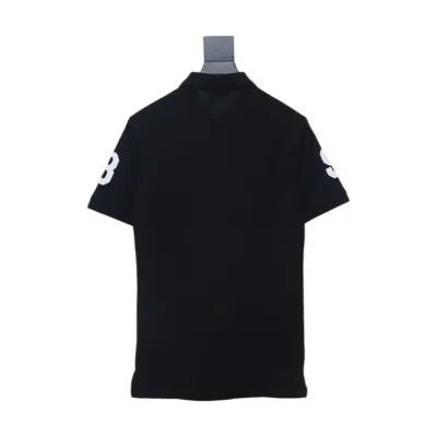 BAPE Letter Ape Head Short-Sleeved Polo Shirt Black 02