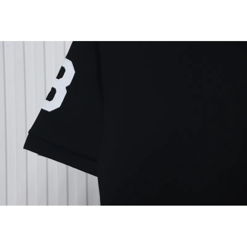 BAPE Letter Ape Head Short-Sleeved Polo Shirt Black