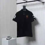 BAPE Letter Ape Head Short-Sleeved Polo Shirt Black