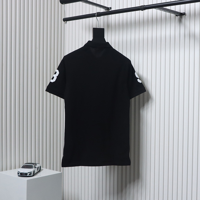 BAPE Letter Ape Head Short-Sleeved Polo Shirt Black