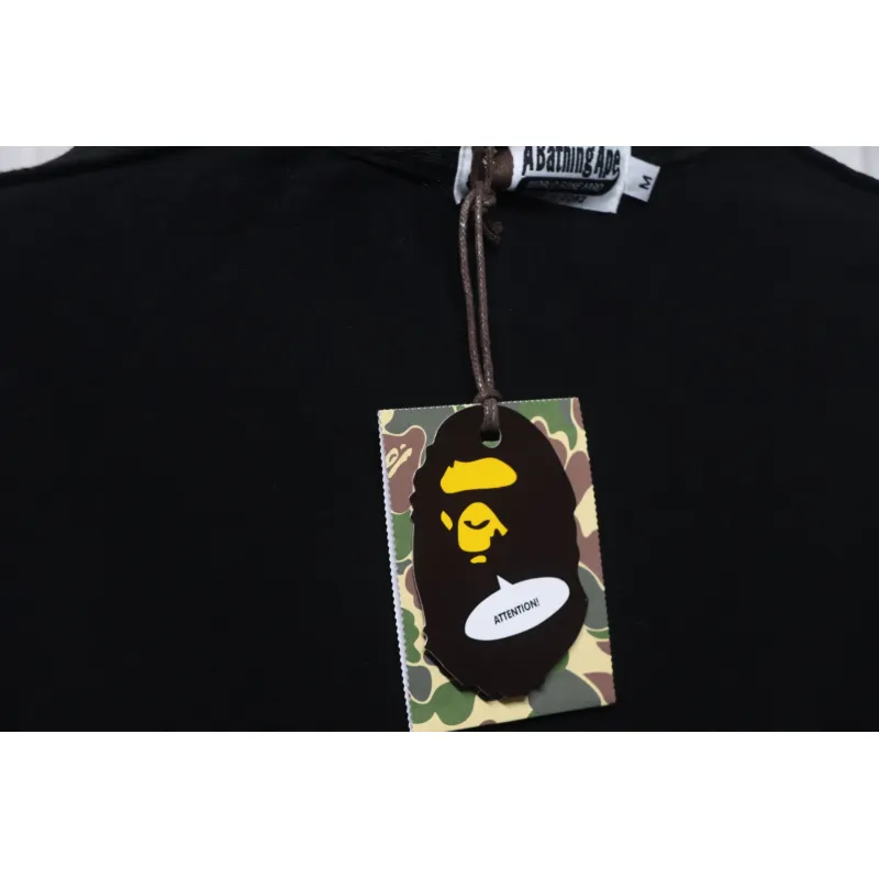 BAPE Letter Ape Head Short-Sleeved Polo Shirt Black