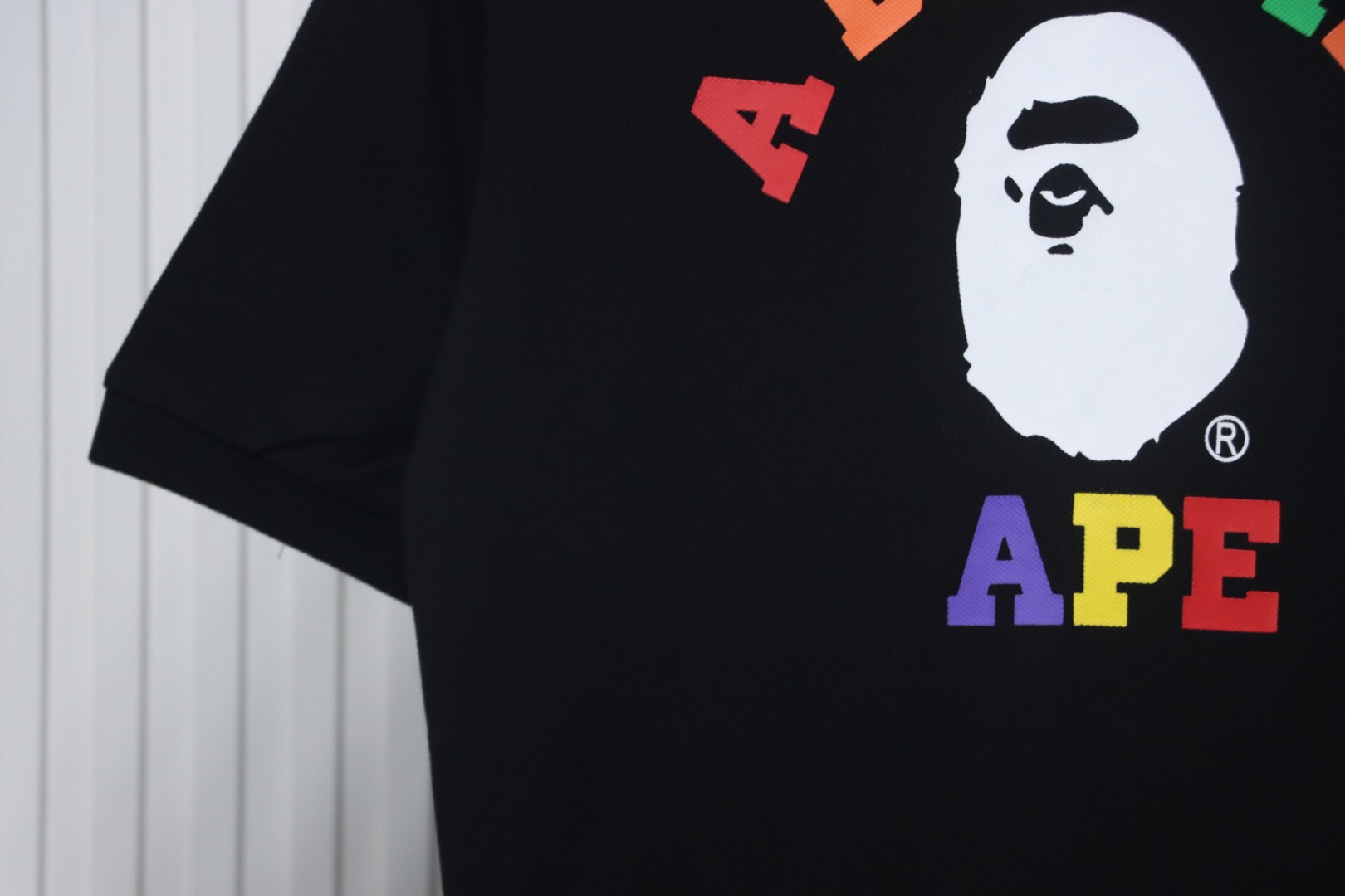 BAPE Pocket Ape Head Short-Sleeved Polo Shirt Black
