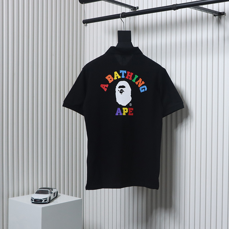 BAPE Pocket Ape Head Short-Sleeved Polo Shirt Black