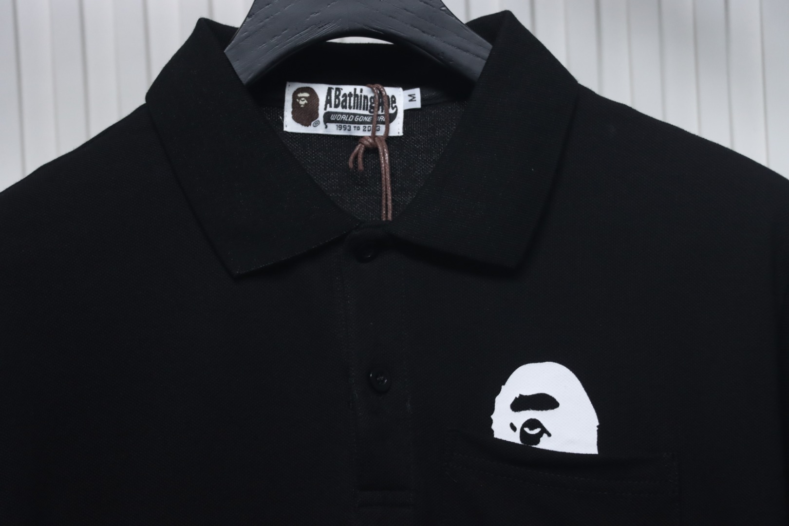 BAPE Pocket Ape Head Short-Sleeved Polo Shirt Black