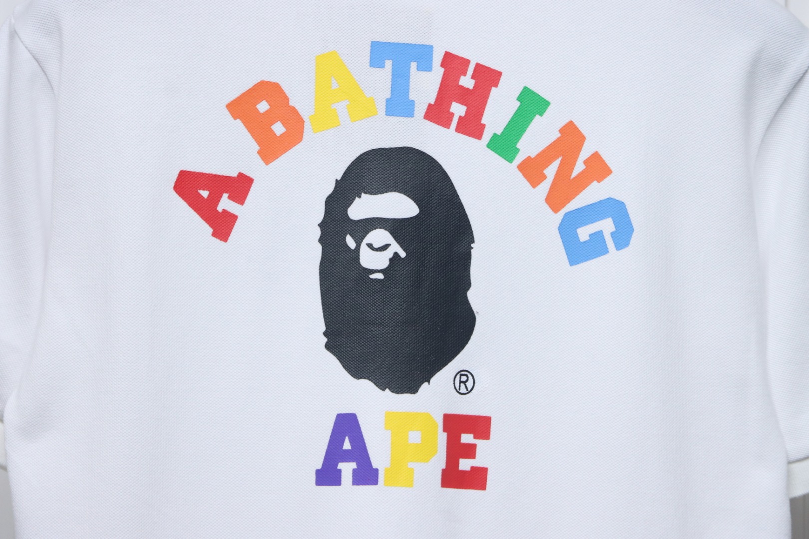 BAPE Pocket Ape Head Short-Sleeved Polo Shirt White