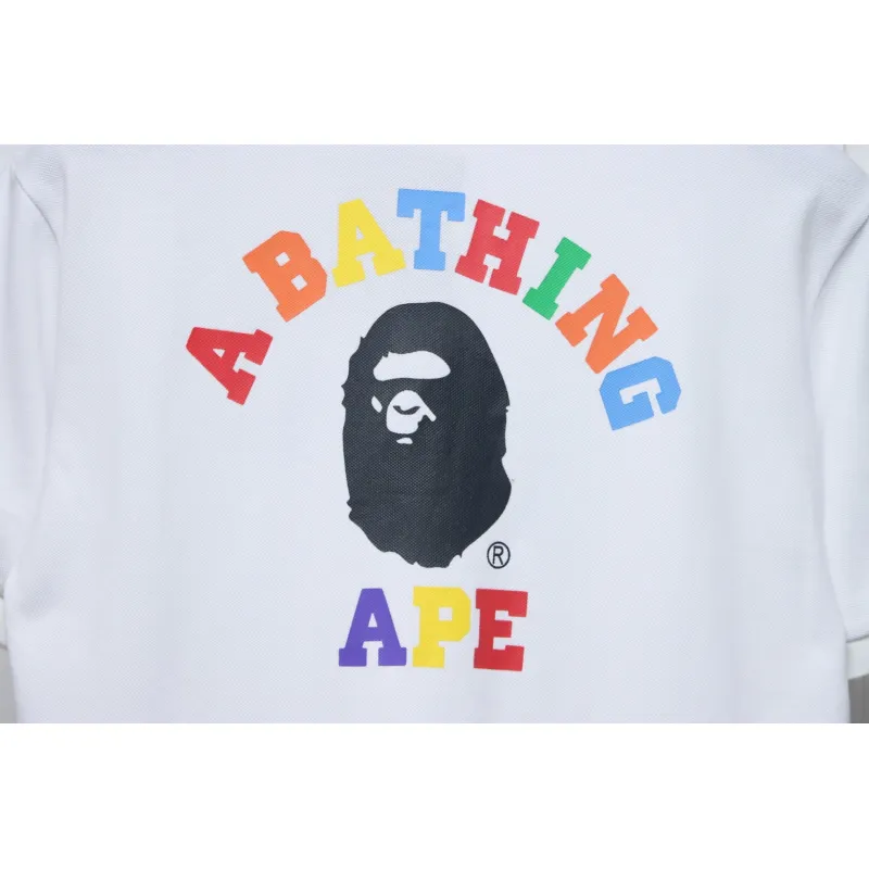 BAPE Pocket Ape Head Short-Sleeved Polo Shirt White