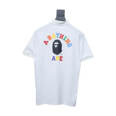 BAPE Pocket Ape Head Short-Sleeved Polo Shirt White 02