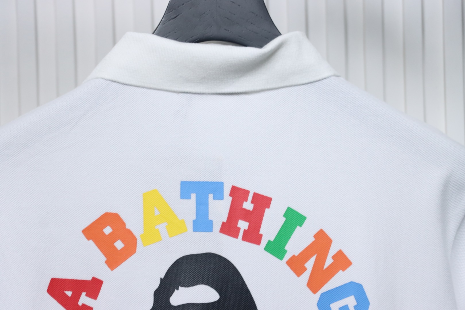 BAPE Pocket Ape Head Short-Sleeved Polo Shirt White