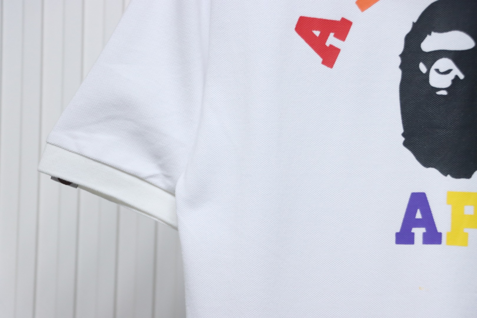 BAPE Pocket Ape Head Short-Sleeved Polo Shirt White