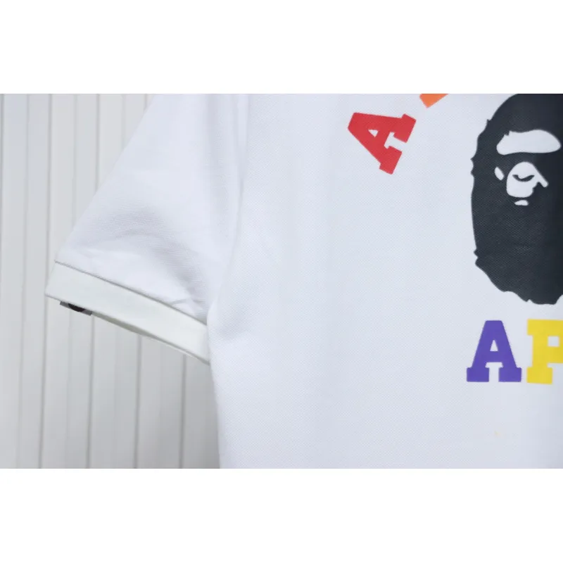 BAPE Pocket Ape Head Short-Sleeved Polo Shirt White
