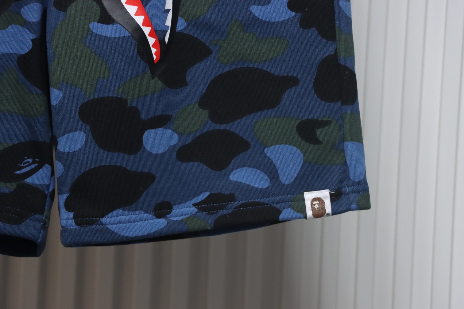BAPE Camouflage Shark Mouth Shorts Blue