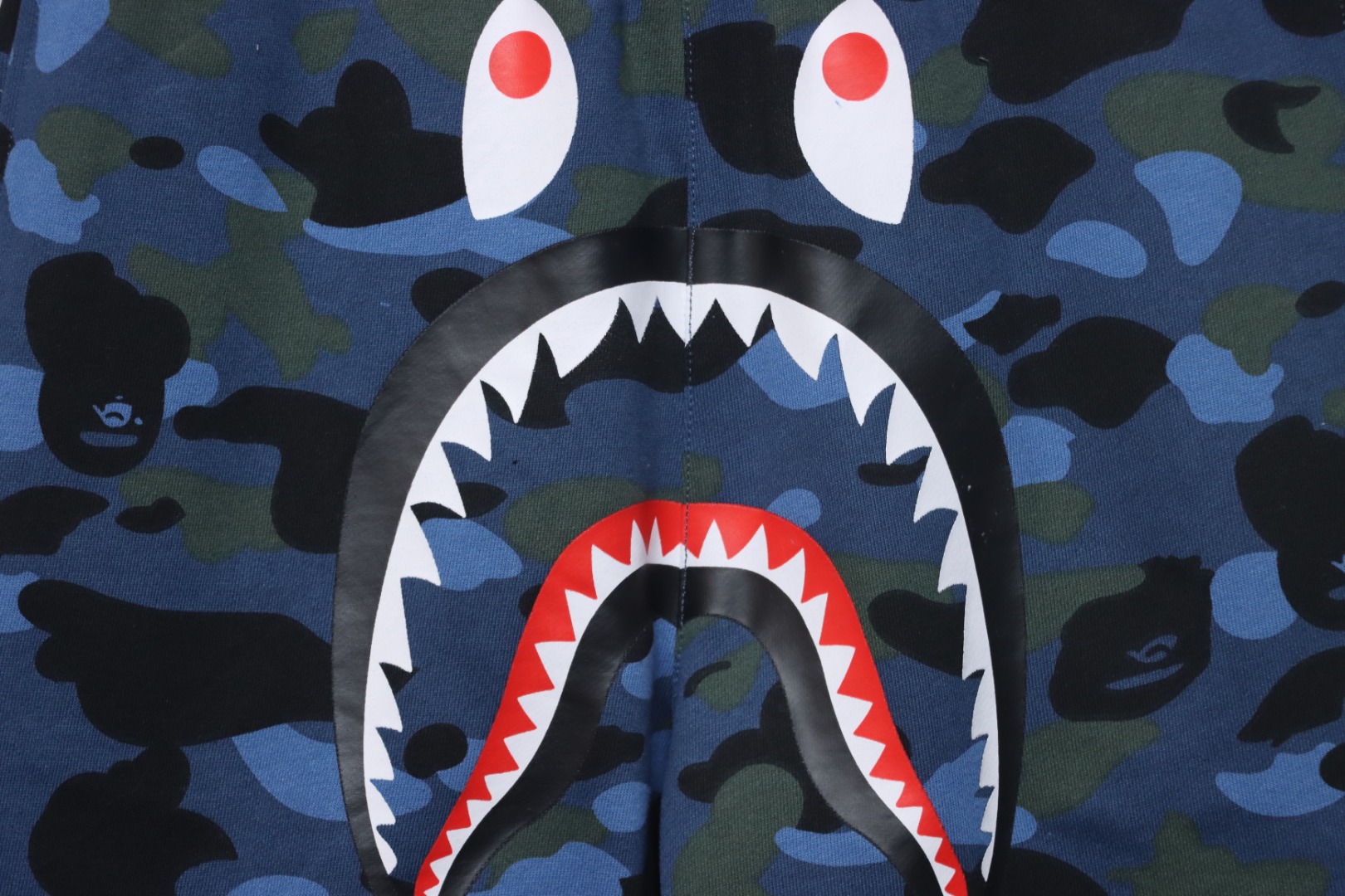 BAPE Camouflage Shark Mouth Shorts Blue