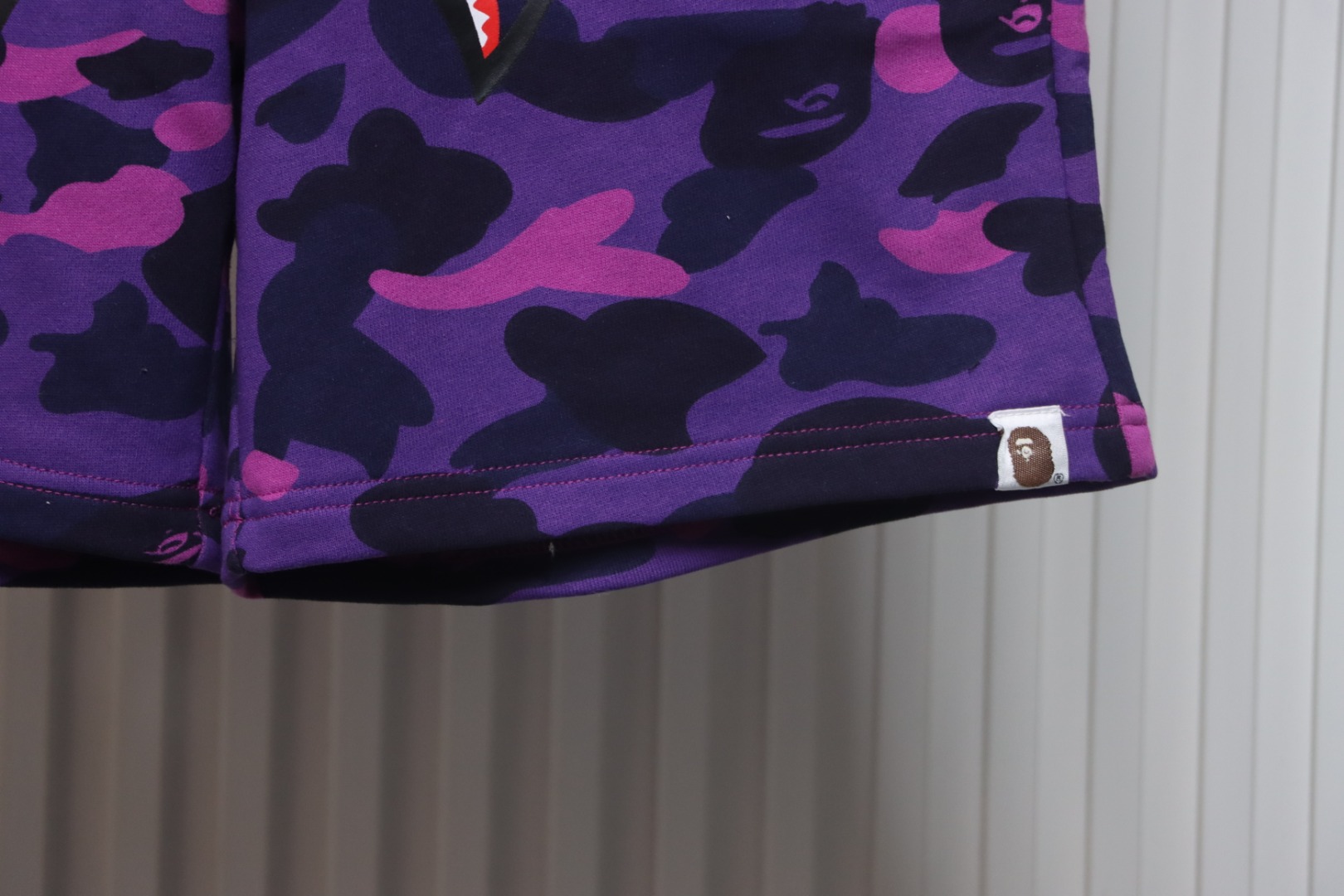 BAPE Camouflage Shark Mouth Shorts Purple