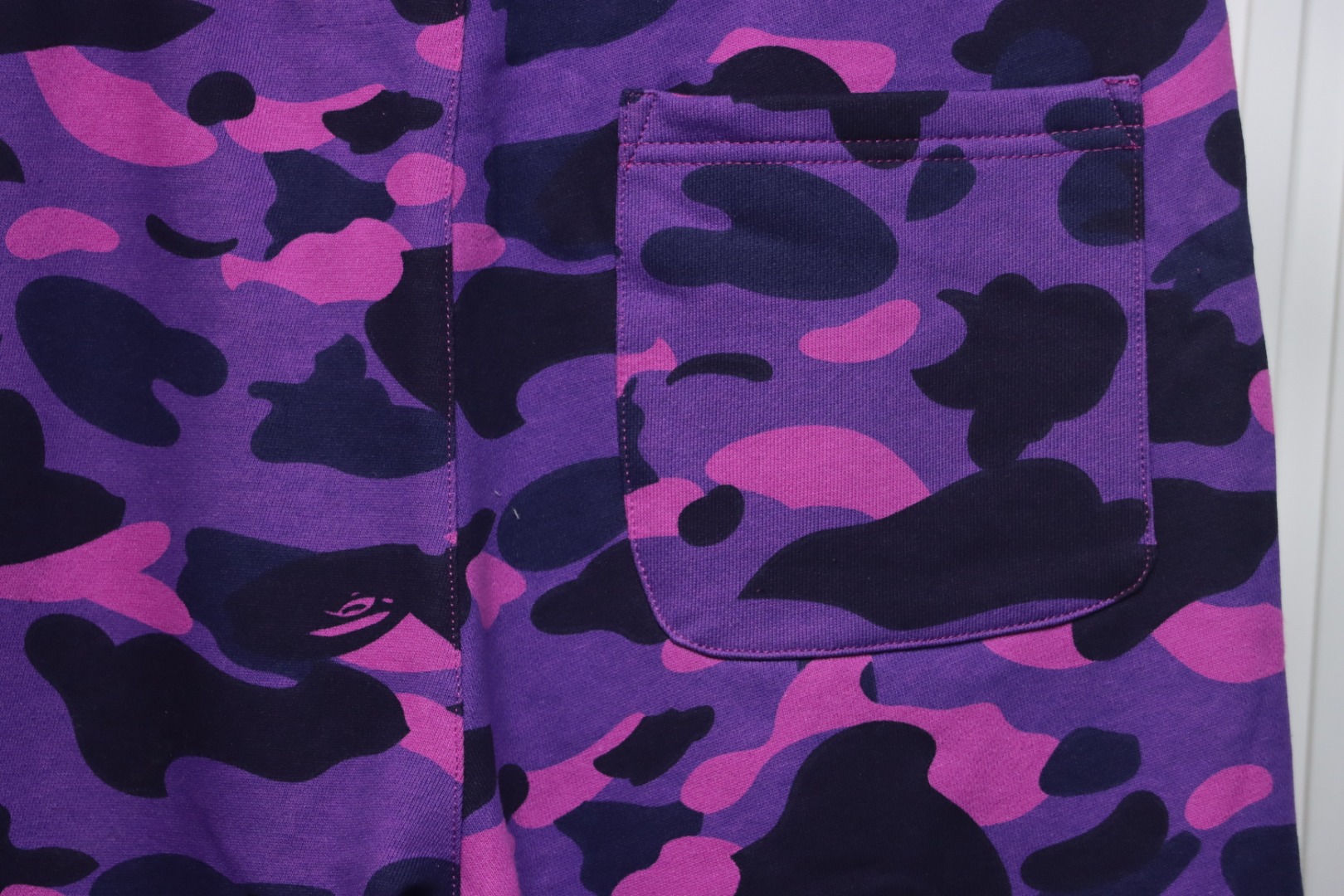 BAPE Camouflage Shark Mouth Shorts Purple