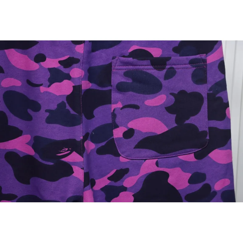 BAPE Camouflage Shark Mouth Shorts Purple