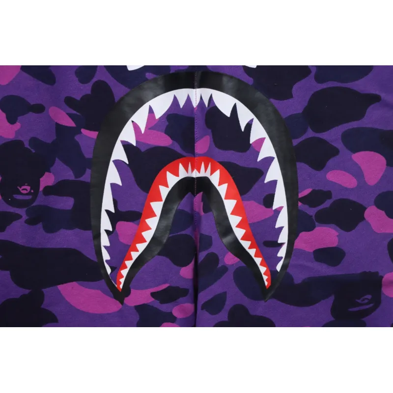 BAPE Camouflage Shark Mouth Shorts Purple