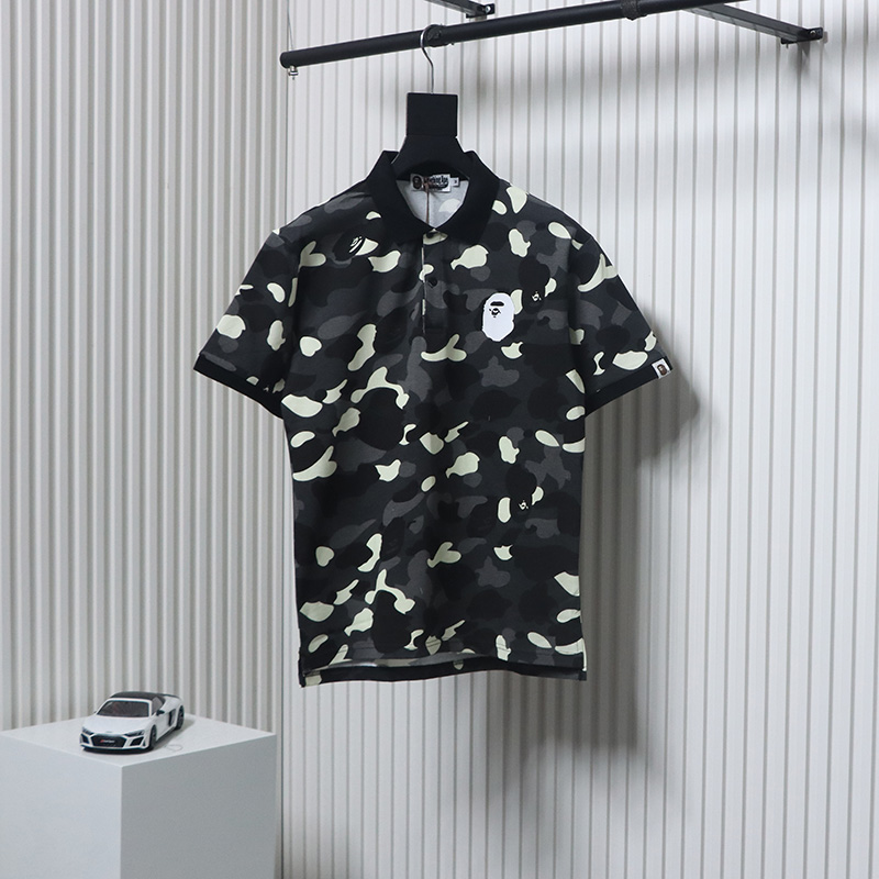 BAPE Classic Black And White Camouflage Short-Sleeved Black