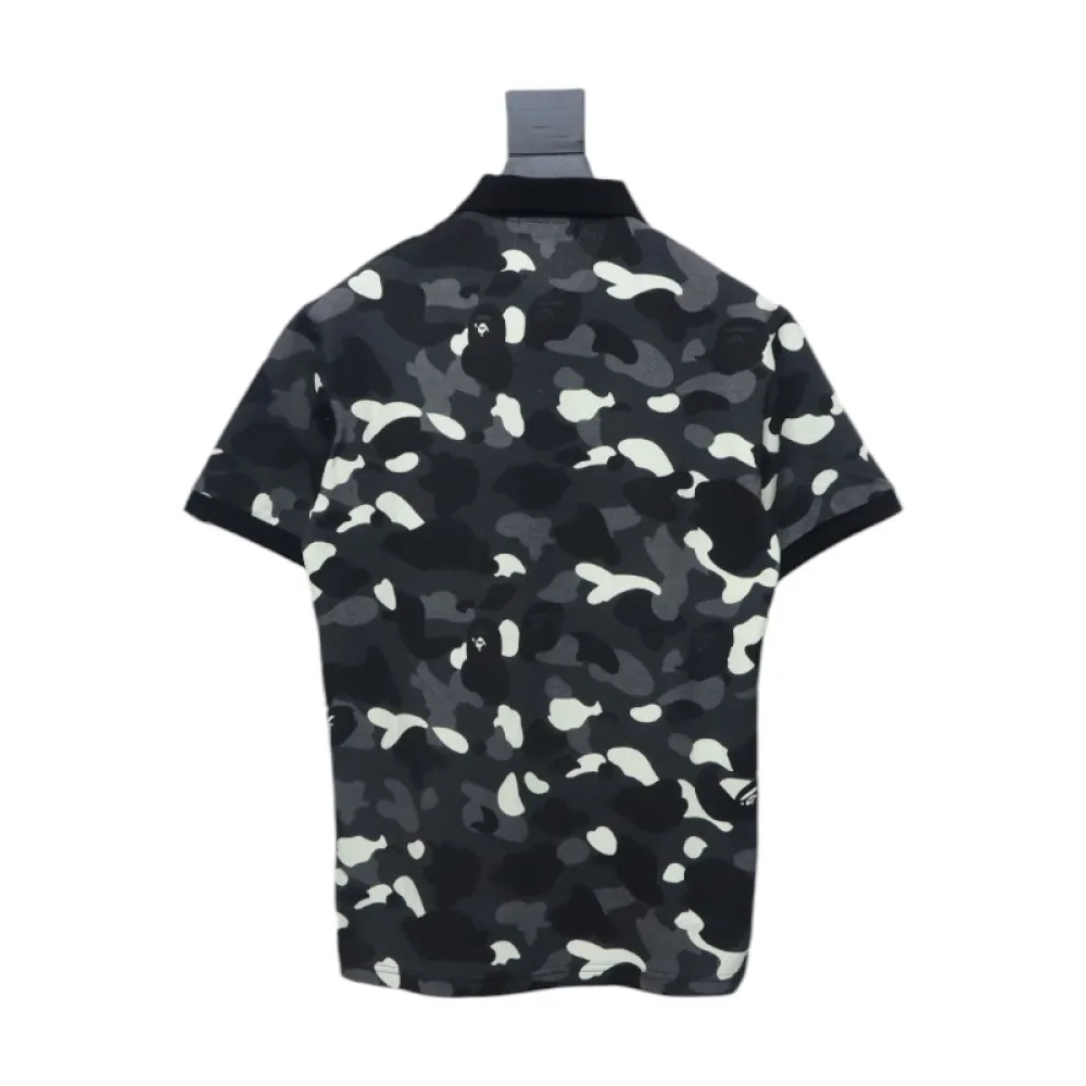 BAPE Classic Black And White Camouflage Short-Sleeved Black