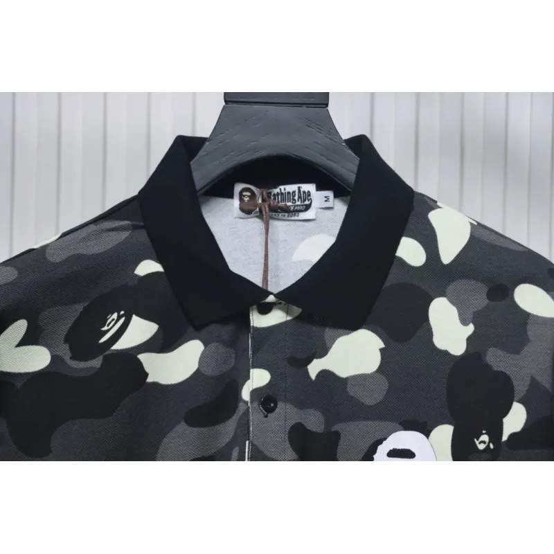 BAPE Classic Black And White Camouflage Short-Sleeved Black