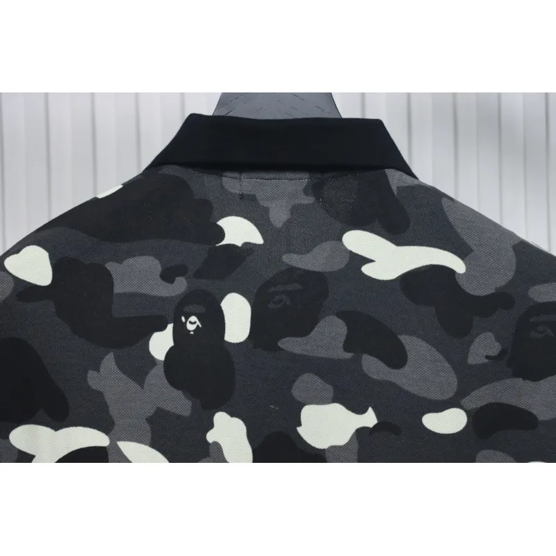 BAPE Classic Black And White Camouflage Short-Sleeved Black