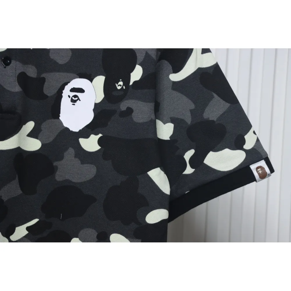 BAPE Classic Black And White Camouflage Short-Sleeved Black