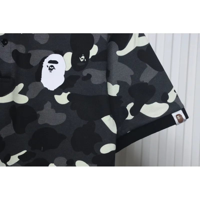 BAPE Classic Black And White Camouflage Short-Sleeved Black
