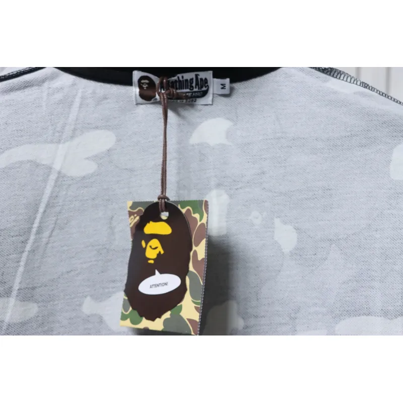 BAPE Classic Black And White Camouflage Short-Sleeved Black