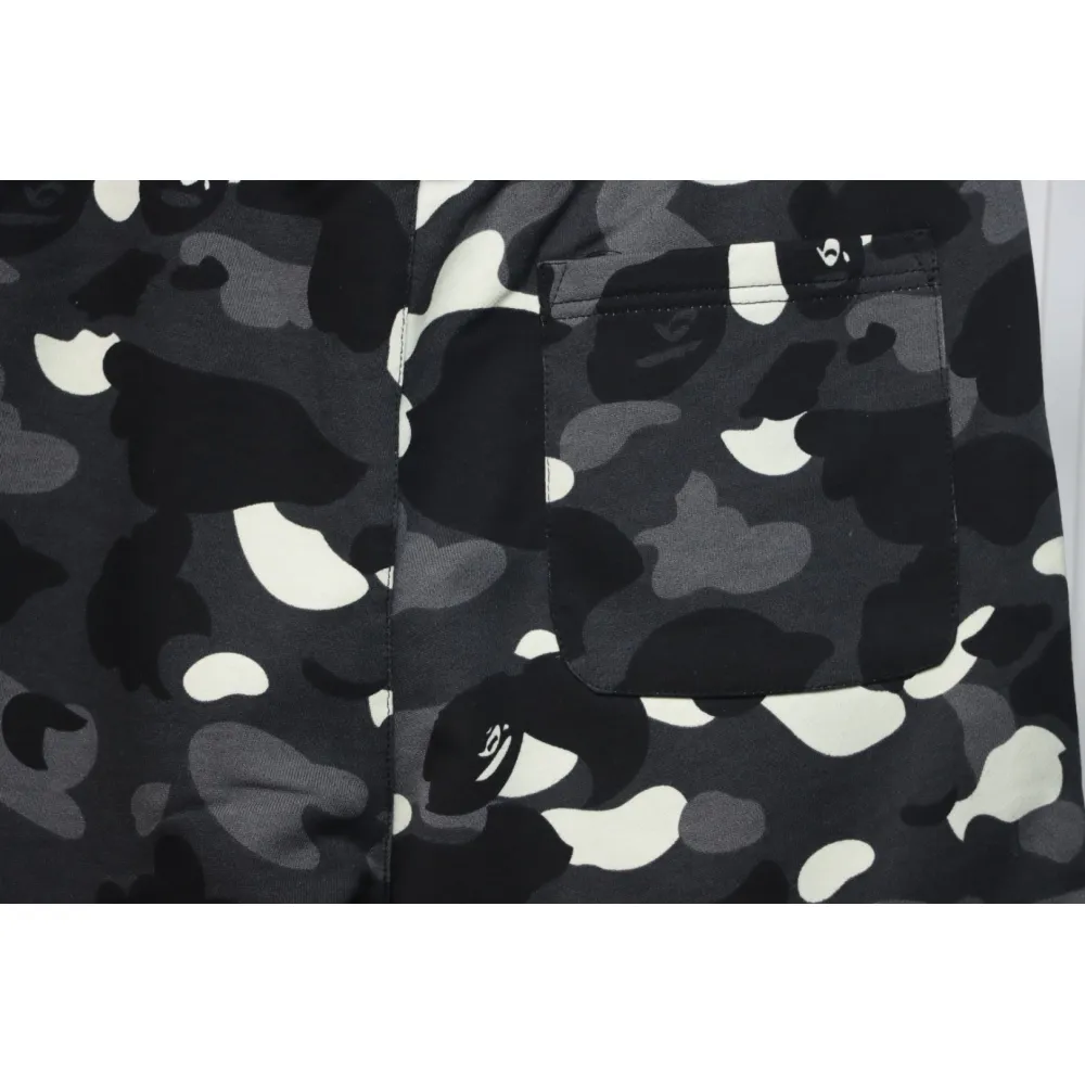 BAPE Classic Black Snd White Camouflage Shorts Black
