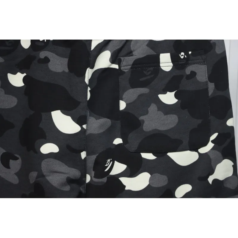 BAPE Classic Black Snd White Camouflage Shorts Black