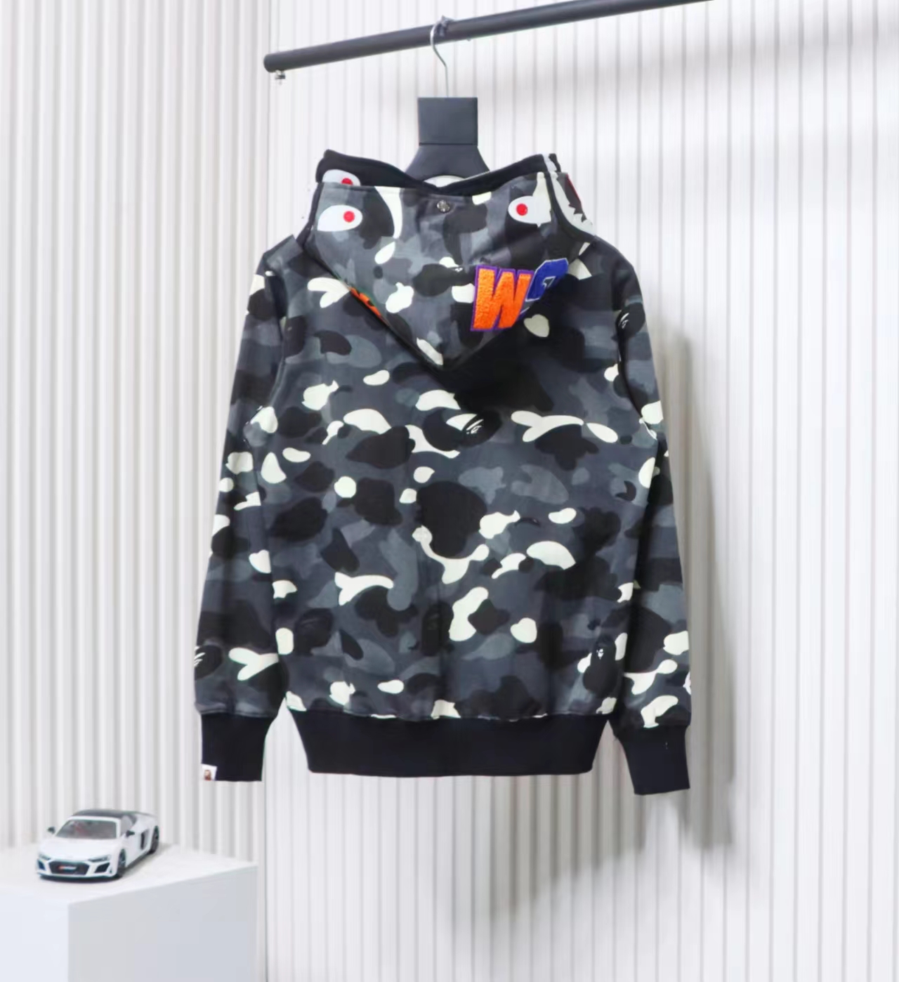 BAPE Luminous Camouflage Double Hooded Hoodie Black