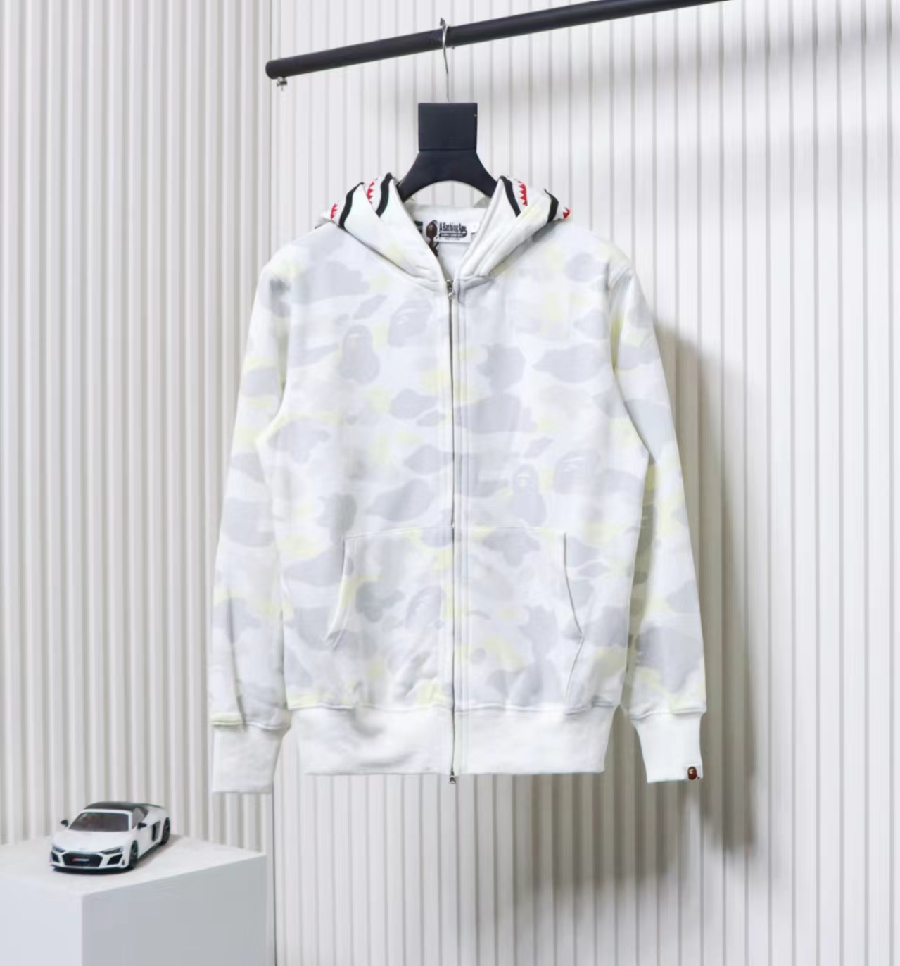 BAPE Luminous Camouflage Double Hooded Hoodie White